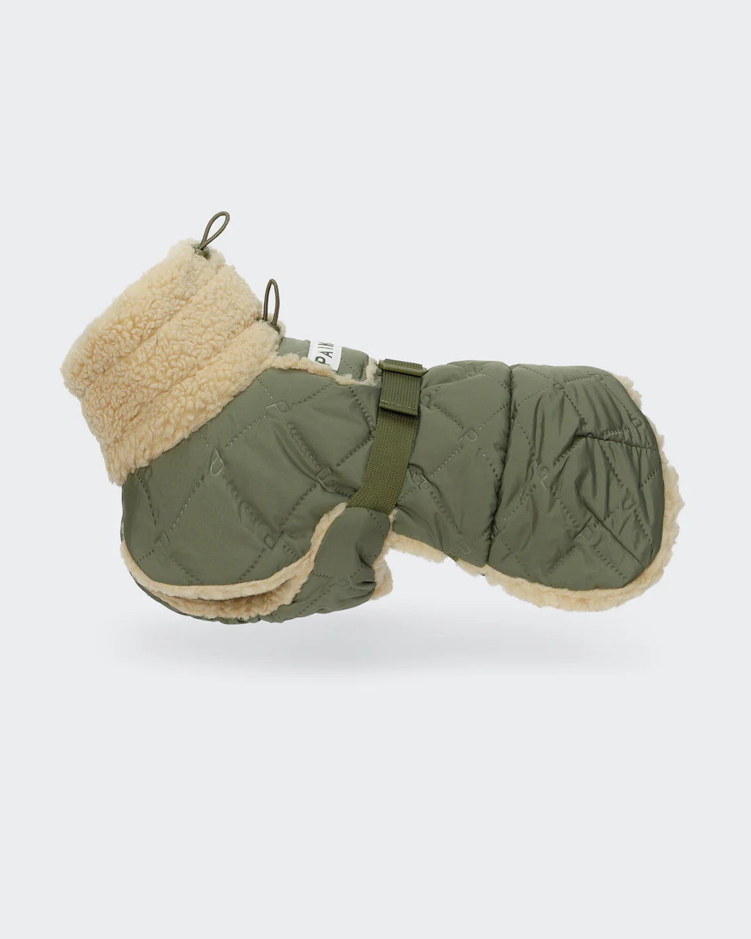 Bunda pro psa Paikka Quilted Sherpa, olivová