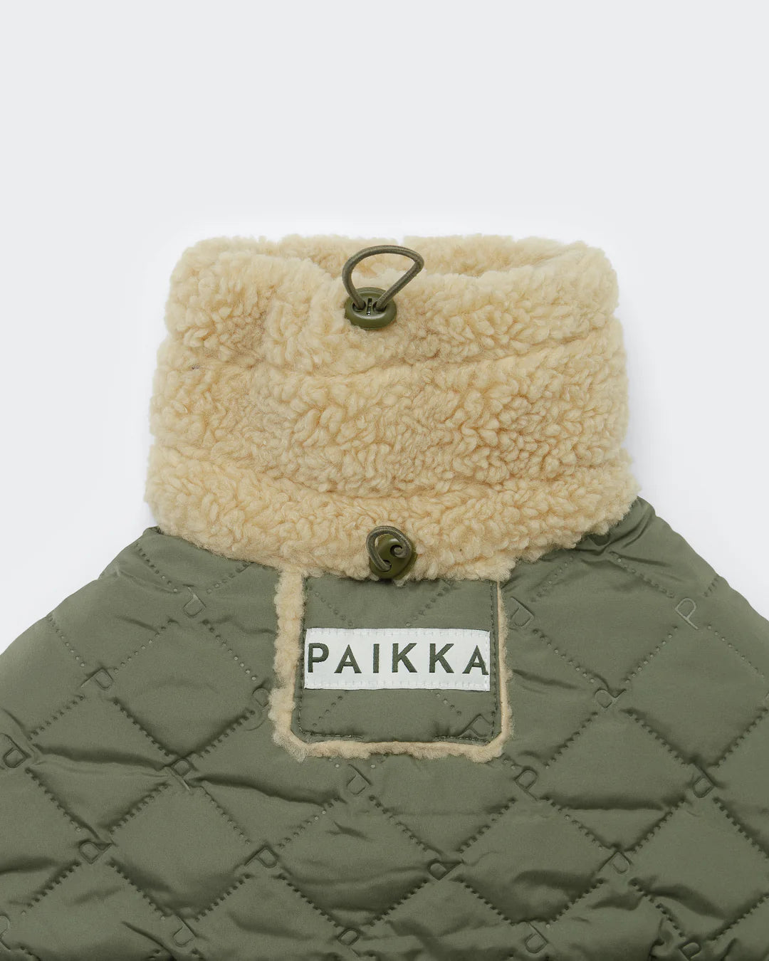 Bunda pro psa Paikka Quilted Sherpa, olivová