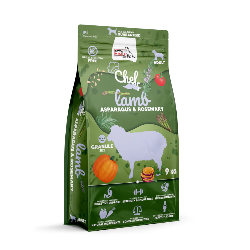 Granule pro dospělé psy – Jehněčí maso, chřest a rozmarýn