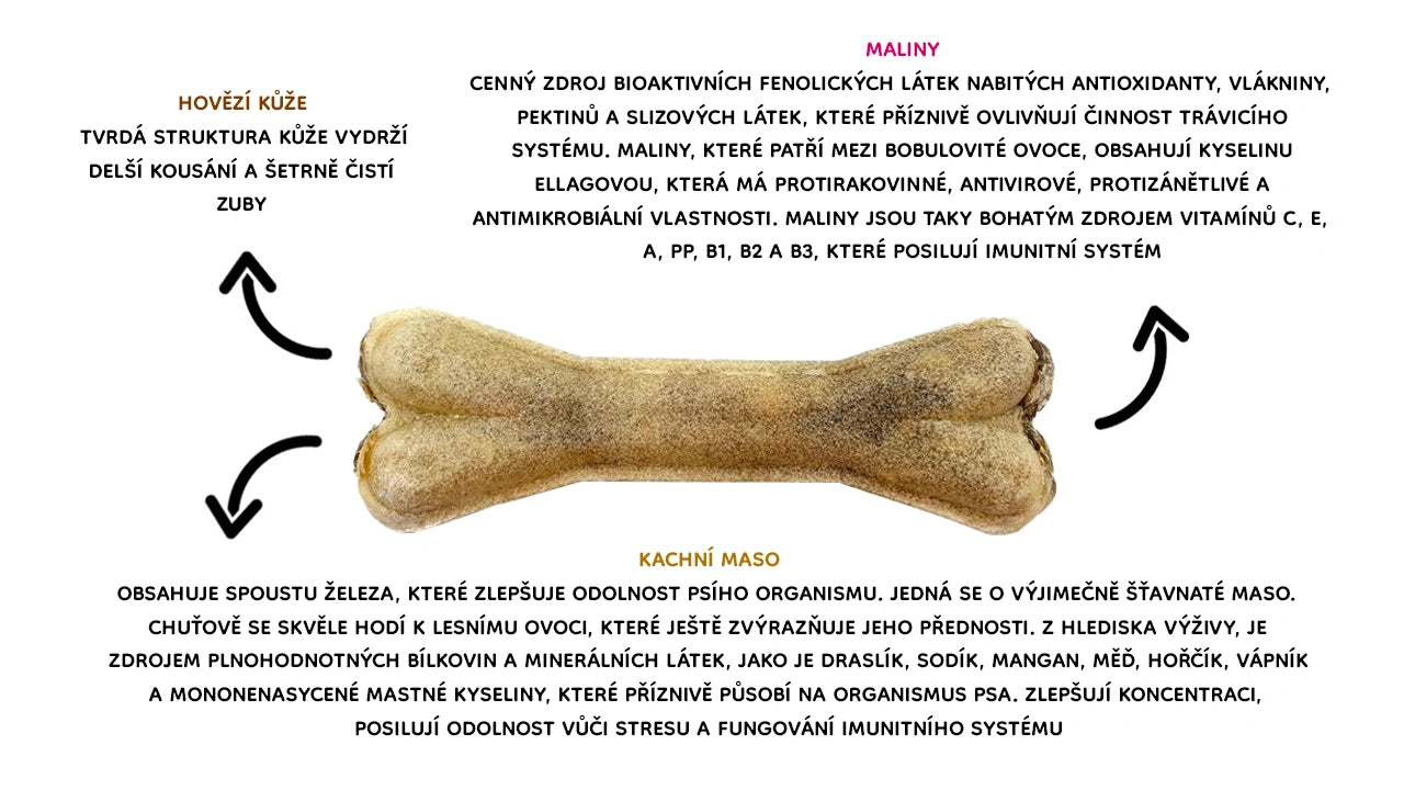 Kosť - Kačica a maliny, 13,5 cm