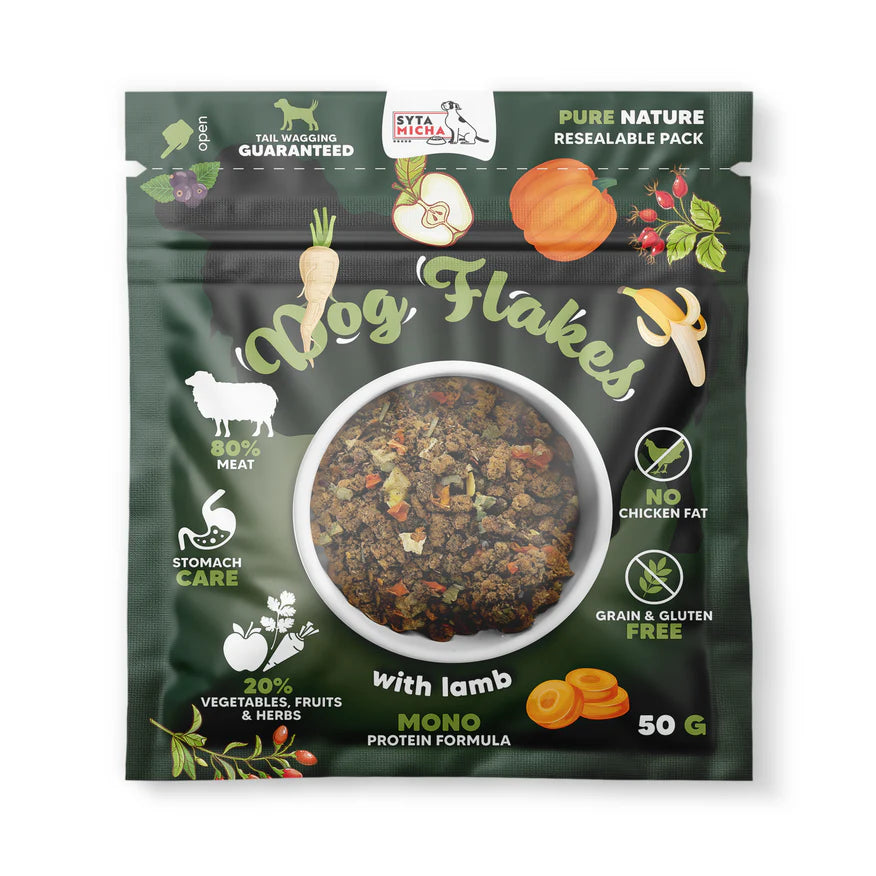 Psí vločky - Alternativa BARF pro psy s jehněčím masem 50g