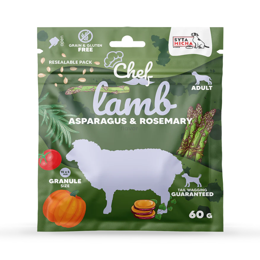 Granule pro dospělé psy – Jehněčí maso, chřest a rozmarýn