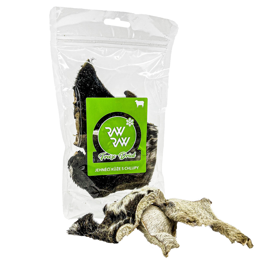 RAW RAW Freeze Dried Jahňacie uši s chlpmi 2ks 