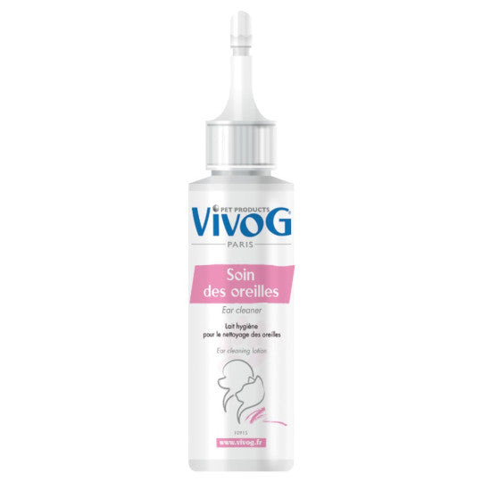 Vivog Pečující mléko na čištění uší pro psy a kočky – s esenciálními oleji (120 ml)