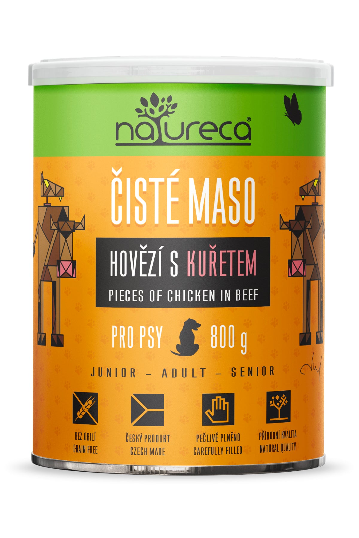 Konzerva Natureca - Hovězí s kuřetem 800g