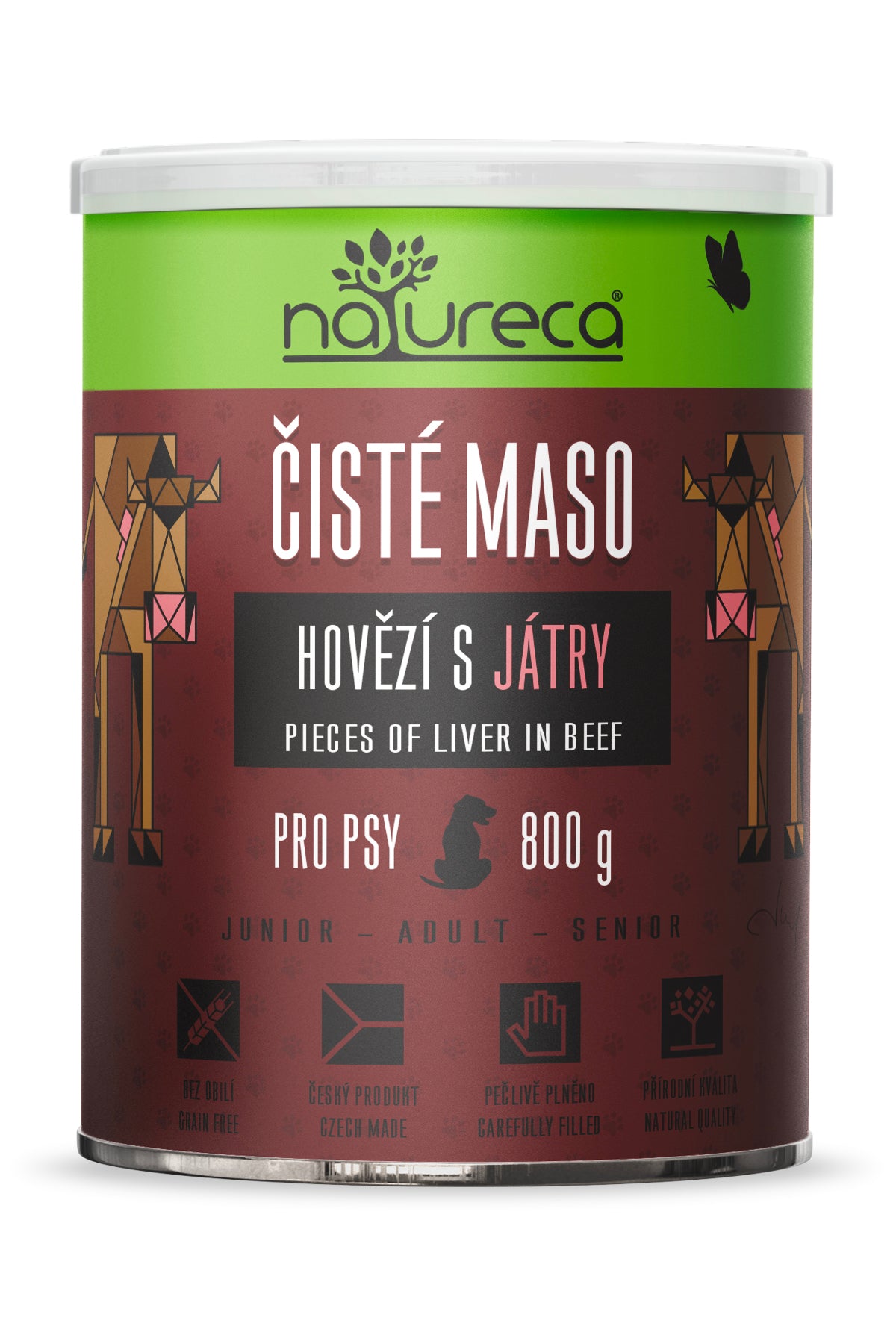 Konzerva Natureca - Hovězí s játry 800 g